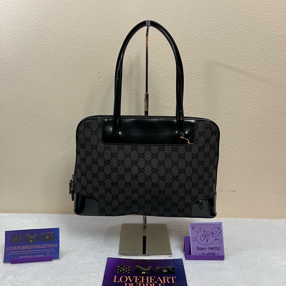 Gucci Black and Gray Designer Laptop Bag